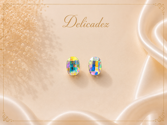 Aretes Aurora Prisma – Bañados en Oro Blanco 18K