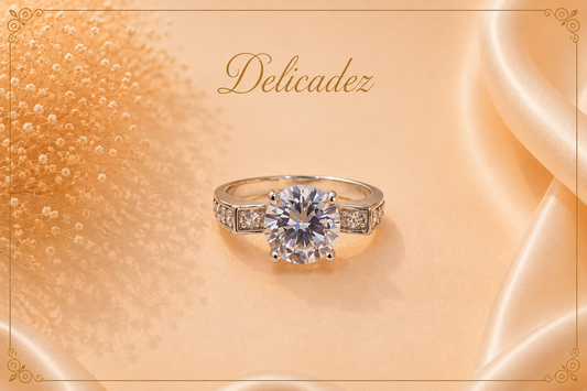 Anillo Solitario Elegance – Bañado en Oro Blanco 18K